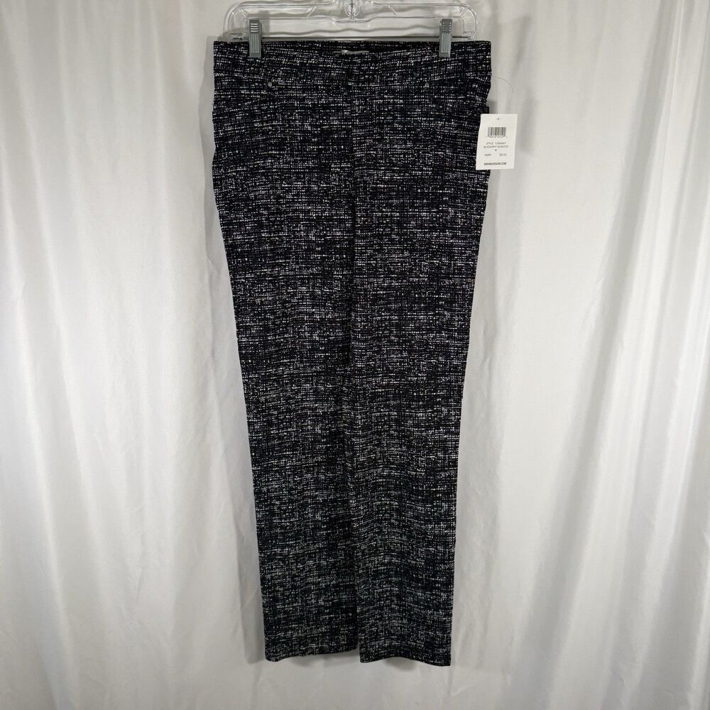 New 89th + Madison Leggings Women's Medium Black White Print Pull On